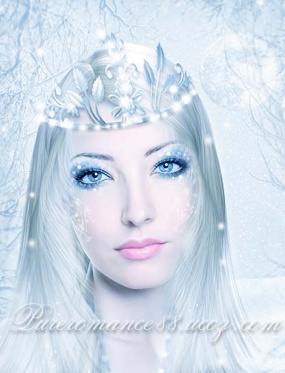 Photoshop打造梦幻的蓝色仿手绘美女2