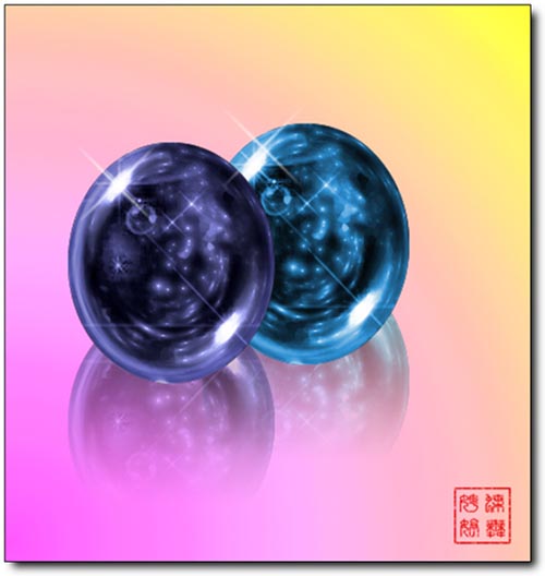 PS极坐标滤镜制作水晶玻璃球2