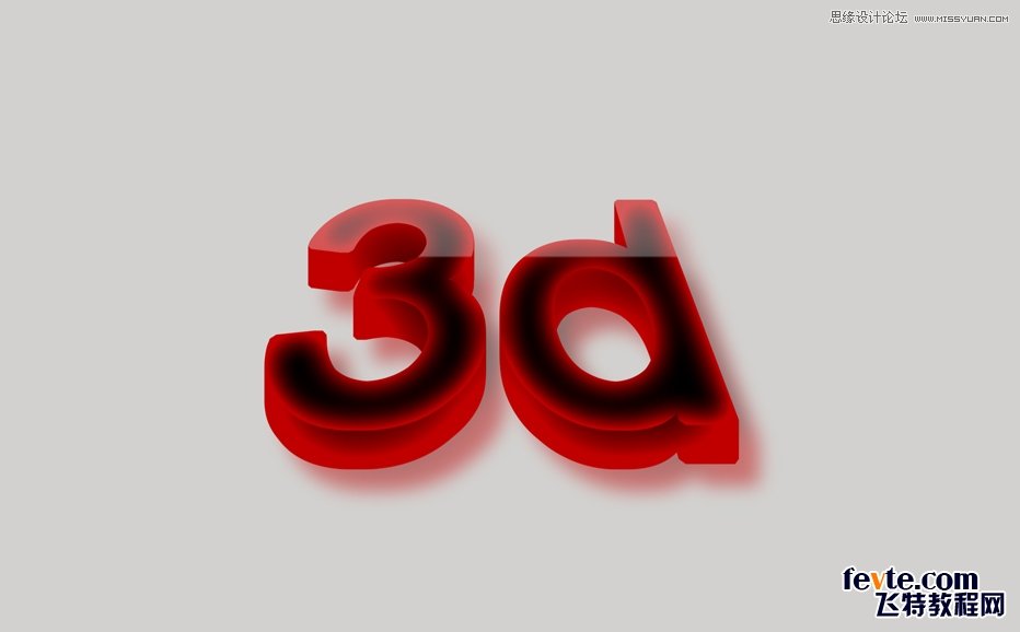 Photoshop制作3D效果的暗红色艺术字1