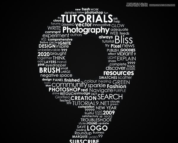 Photoshop制作绚丽的英文字体组成的艺术字5