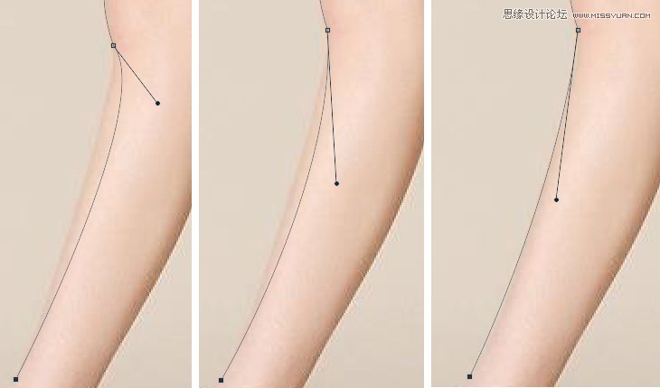 Photoshop巧用钢笔工具给人像美腿抠图5