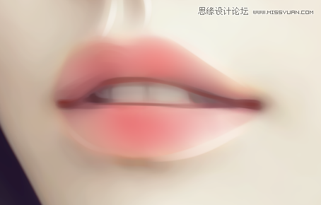 PS转手绘：绘制光泽动人的美女嘴唇效果5