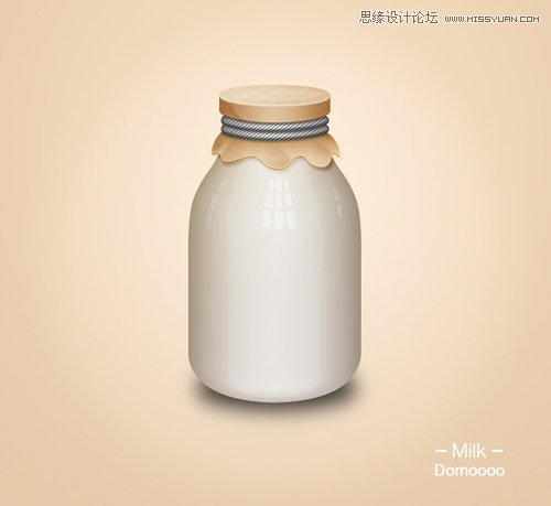 Photoshop绘制立体逼真的玻璃奶瓶教程1