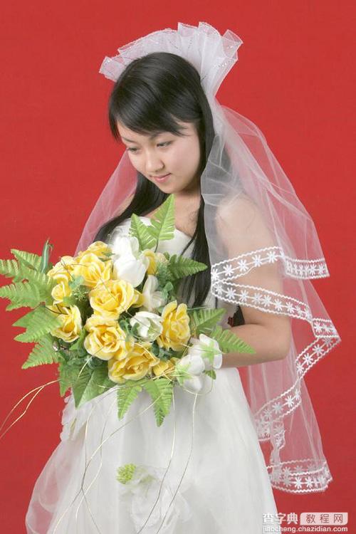 Photoshop抠图教程：通道对单色背景的婚纱照片抠图2