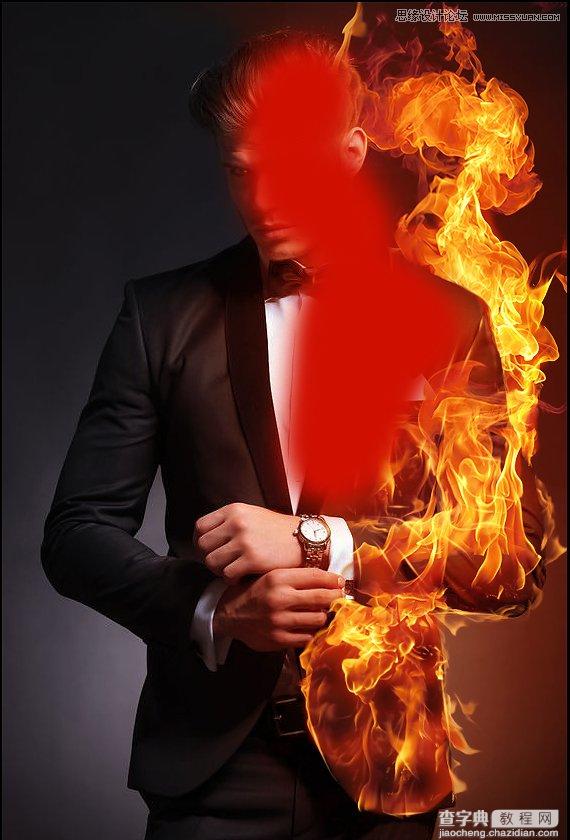 Photoshop绘制超酷的帅哥人像火焰燃烧效果16
