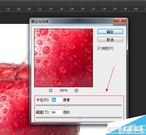 photoshop蒙尘与划痕滤镜的使用方法介绍7