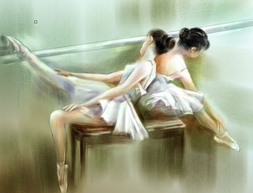 Painter绘制一对水彩芭蕾舞者10