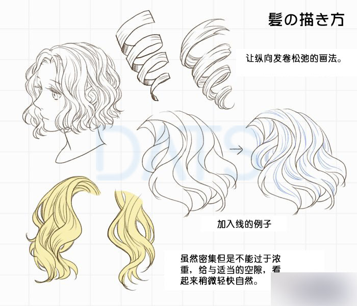人物头发的画法和各种发型的表现手法9