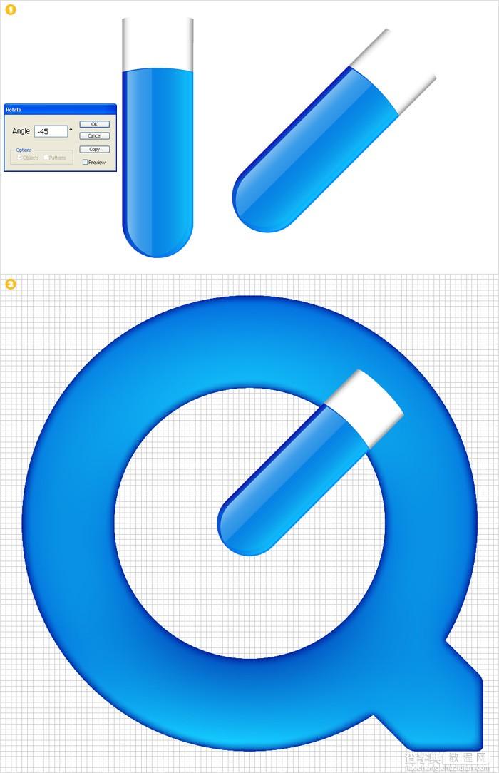 Illustrator实例教程：制作苹果QuickTime标志13