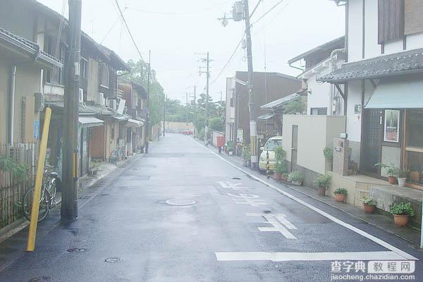 Photoshop制作清新的淡青色日系街道图片16