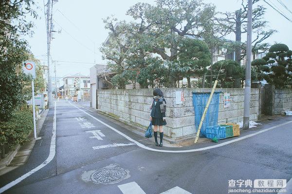 Photoshop制作清新的淡青色日系街道图片3