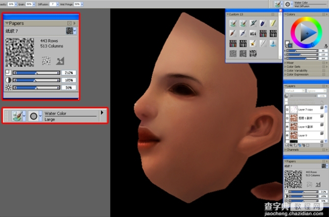 3D光头女模脸部贴图教程8