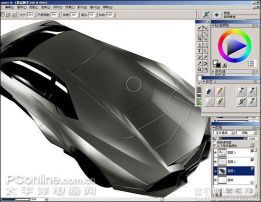 Painter软件和友基PF8060绘制跑车5