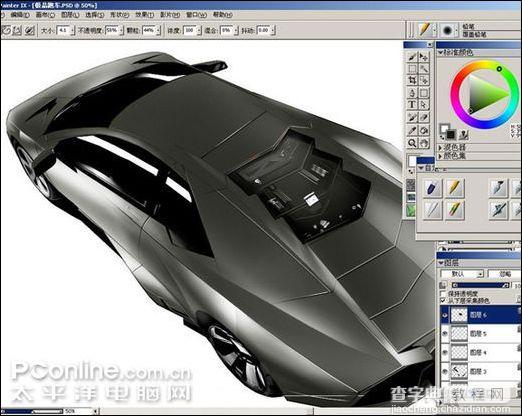 Painter软件和友基PF8060绘制跑车7