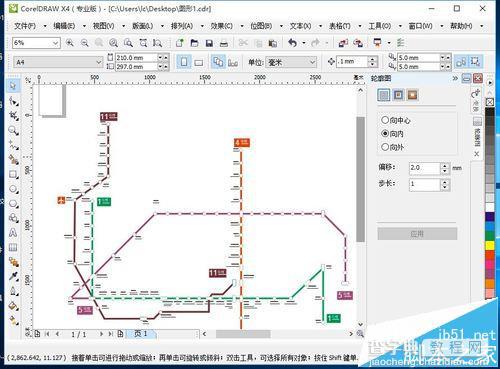 CorelDRAW X4怎么绘制深圳地铁线路图?1