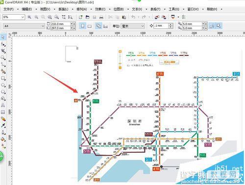 CorelDRAW X4怎么绘制深圳地铁线路图?2