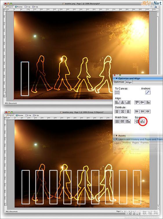 Fireworks制作出诡异人物轮廓光学涂鸦效果的图片实例教程8
