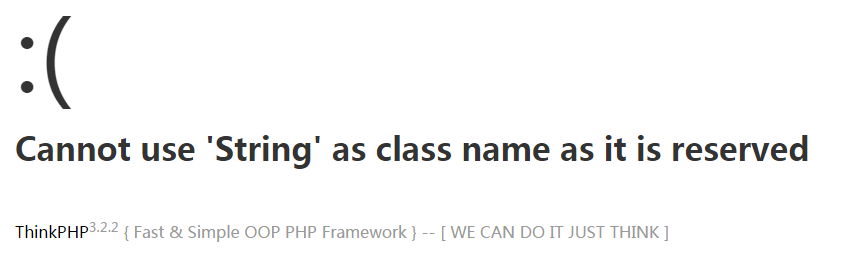 thinkphp在php7环境下提示Cannot use ‘String’ as class name as it is reserved的解决方法1