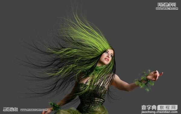 photoshop 创意合成教程 幽暗森林里的绿色魔女11