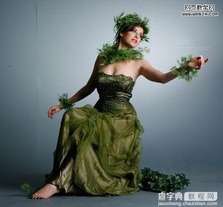 photoshop 创意合成教程 幽暗森林里的绿色魔女4