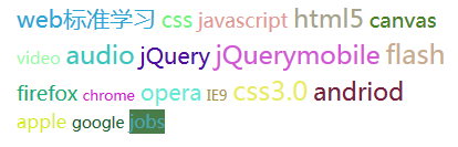 Javascript随机标签云代码实例1