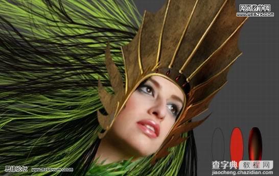 photoshop 创意合成教程 幽暗森林里的绿色魔女16