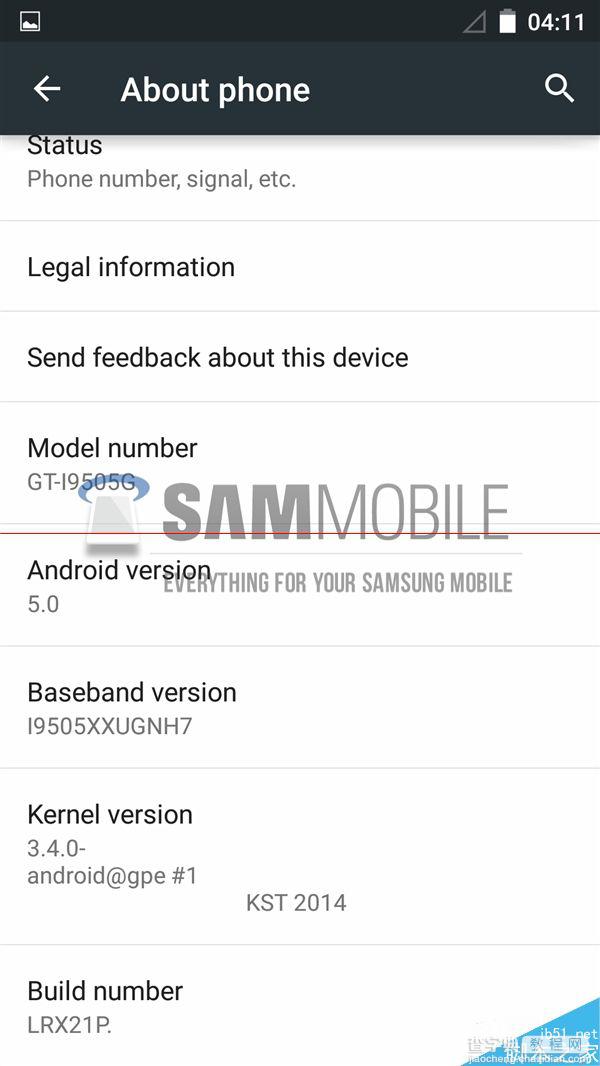 美图欣赏 Galaxy S4运行Android 5.023