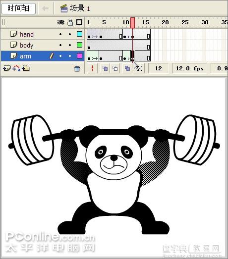 Flash实例教程：熊猫也能举重33