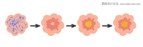 Illustrator画笔工具绘制漂亮复古典雅风格的花朵花藤教程4