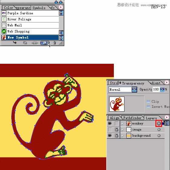 用Illustrator制作红色风格的2004猴年贺卡14