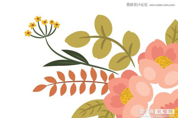 Illustrator画笔工具绘制漂亮复古典雅风格的花朵花藤教程14