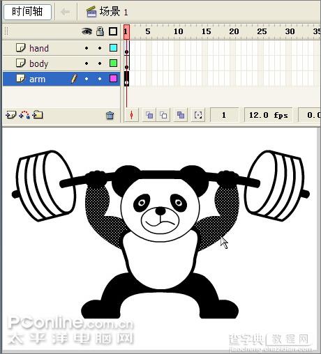 Flash实例教程：熊猫也能举重28
