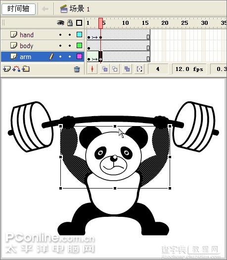 Flash实例教程：熊猫也能举重31