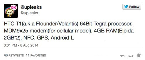 “Nexus 8”配置曝光（64位处理器+8.9寸屏幕） 是否预示着即将发布呢1