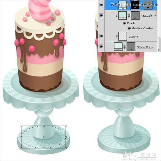 Photoshop绘制甜美精致的巧克力蛋糕教程69