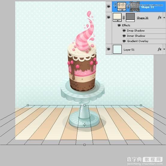 Photoshop绘制甜美精致的巧克力蛋糕教程87