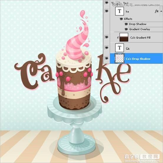 Photoshop绘制甜美精致的巧克力蛋糕教程92