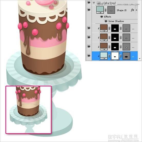 Photoshop绘制甜美精致的巧克力蛋糕教程61