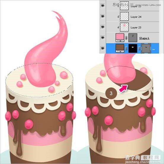 Photoshop绘制甜美精致的巧克力蛋糕教程45