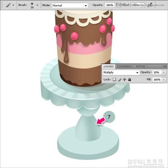 Photoshop绘制甜美精致的巧克力蛋糕教程62