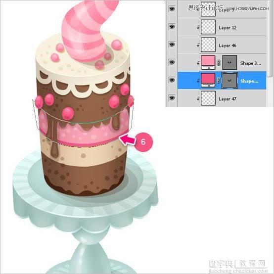 Photoshop绘制甜美精致的巧克力蛋糕教程72