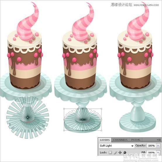 Photoshop绘制甜美精致的巧克力蛋糕教程68