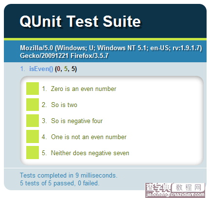Javascript单元测试框架QUnitjs详细介绍1