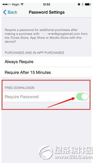 iphone ios8.3苹果应用商店下载不用输入密码怎么设置方法图3