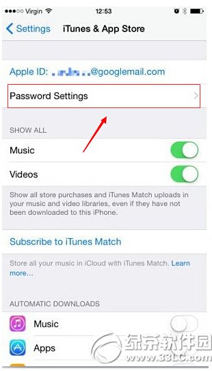 iphone ios8.3苹果应用商店下载不用输入密码怎么设置方法图2