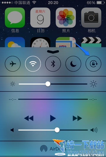 iPhone6 plus怎么让屏幕不旋转？1