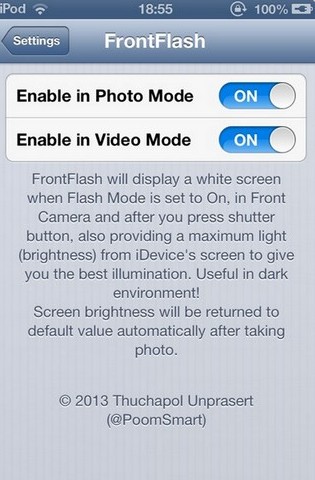 iphone拍照时打开前置摄像头的闪光灯1