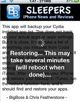 AptBackup从Cydia备份你的越狱软件4
