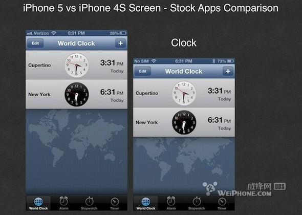iPhone5与iPhone4S原生应用显示对比2