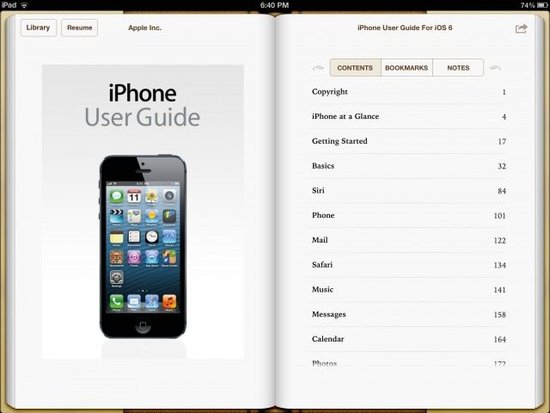 苹果发布iBook应用《iPhone5和iOS6用户指南》1